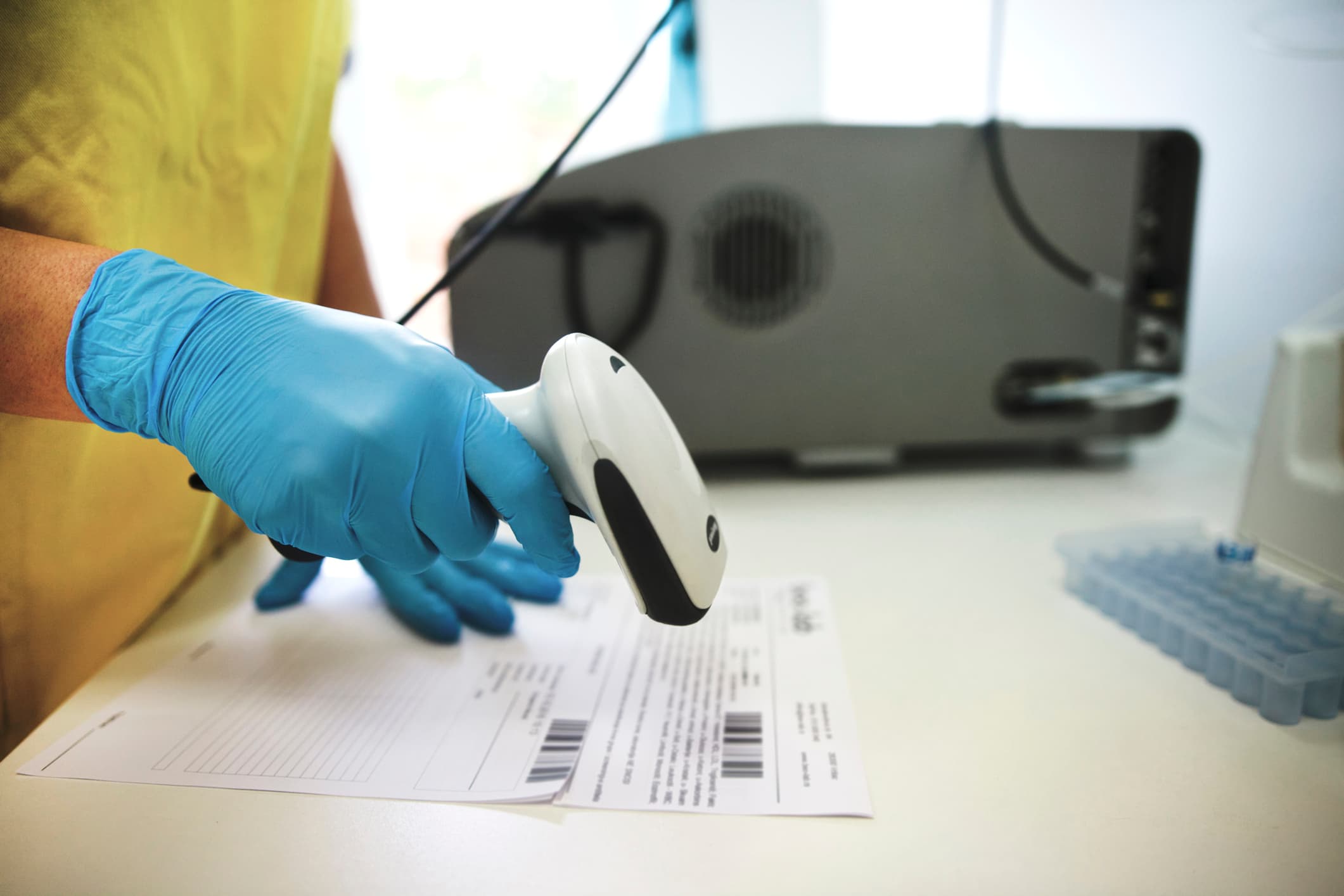 Woman scanning